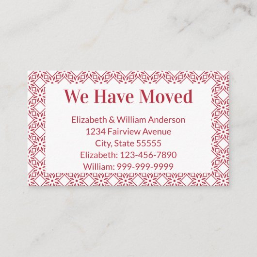 Kerst Bewegende Aankondiging Rood & Wit Patroon (Voorkant)