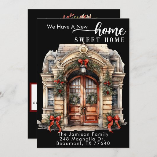 Kerst Bewegende Aankondiging Vakantie Kaart (Voorkant / Achterkant)