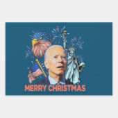 Kerst Biden Grappig Joe Biden Verwarde Xmas Inpakpapier Vel (Voorkant 3)