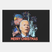 Kerst Biden Grappig Joe Biden Verwarde Xmas Inpakpapier Vel (Voorkant)