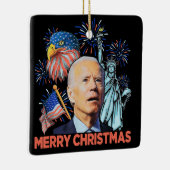 Kerst Biden Grappig Joe Biden Verwarde Xmas Keramisch Ornament (Rechts)