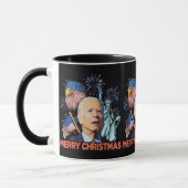 Kerst Biden Grappig Joe Biden Verwarde Xmas Mok (Links)