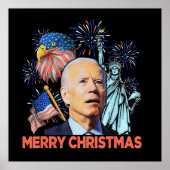 Kerst Biden Grappig Joe Biden Verwarde Xmas Poster (Voorkant)