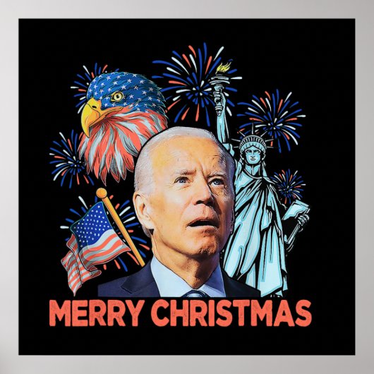 Kerst Biden Grappig Joe Biden Verwarde Xmas Poster (Voorkant)