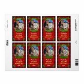 Kerst Bier Custom Foto Rood Plaid Homebrewing Etiket (Full Sheet)