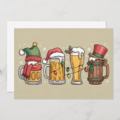 Kerst Bier Drinken Liefhebber Geschenk Feest Spiri Feestdagenkaart (Voorkant / Achterkant)