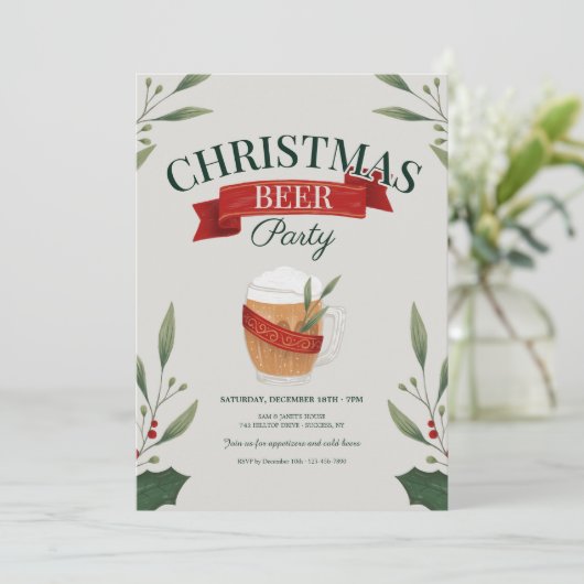 Kerst Bier Feest Kaart (Staand voorkant)