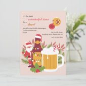 Kerst Bier Feest Kaart (Staand voorkant)