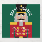 Kerst bier fles etiketten met notenkraker print (Enkel label)