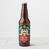Kerst bier fles etiketten met notenkraker print (Voorkant)