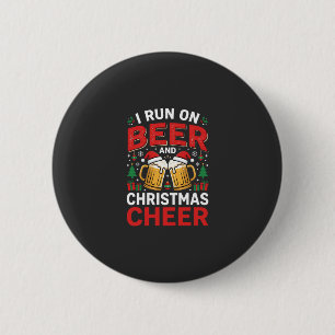 Kerst Bier Vrolijkheid Vakantie Drinken Ronde Button 5,7 Cm