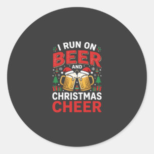 Kerst Bier Vrolijkheid Vakantie Drinken Ronde Sticker