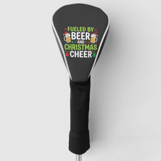 Kerst Bier Vrolijkheid Vakantie Drinken Vector Golfheadcover (Voorkant)