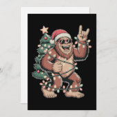 Kerst Bigfoot Sasquatch Kerstman Hoed Kerstboom Feestdagenkaart (Voorkant / Achterkant)