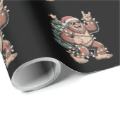 Kerst Bigfoot Sasquatch Santa Hat kerstboom Cadeaupapier (Rol Hoek)