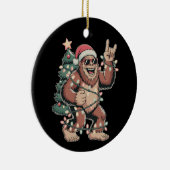 Kerst Bigfoot Sasquatch Santa Hat kerstboom Keramisch Ornament (Rechts)