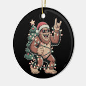 Kerst Bigfoot Sasquatch Santa Hat kerstboom Keramisch Ornament (Links)