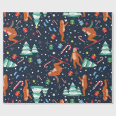 Kerst Bigfoot Sasquatch Santa Yeti Cadeaupapier (Vlak)