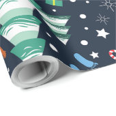 Kerst Bigfoot Sasquatch Santa Yeti Cadeaupapier (Rol Hoek)