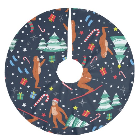 Kerst Bigfoot Sasquatch Santa Yeti Kerstboom Rok (Voorkant)