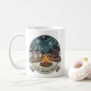 Kerst bij de open haard Camping Scene Koffiemok