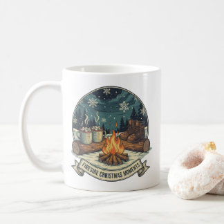 Kerst bij de open haard Camping Scene Koffiemok