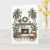 Kerst bij de palmen kaart (Gele Bloem)