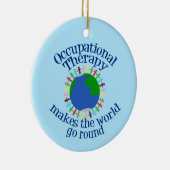 kerst bij een acute beroepstherapie keramisch ornament (Rechts)