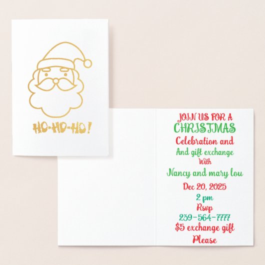 Kerst bij elkaar en uitwisseling van cadeaus folie kaarten (Display)