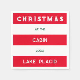 Kerst bij het Cabin Red Nautical Stripe Lake Servet