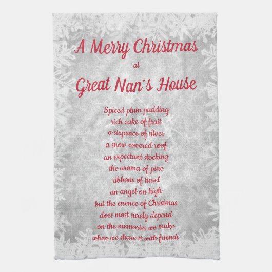 Kerst bij het huis van Oma Keukenhanddoeken (Verticaal)
