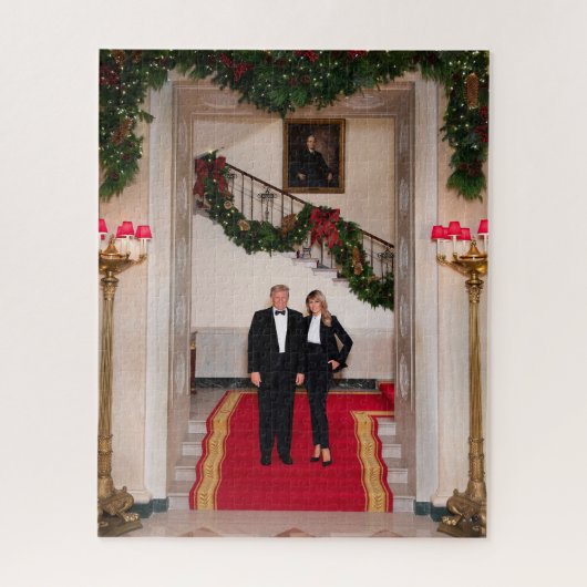 Kerst bij het Witte Huis met President Donald Trum Legpuzzel (Verticaal)