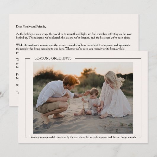 Kerst bij het Zee Foto Feestdagenkaart (Voorkant / Achterkant)