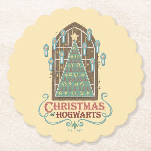 Kerst bij HOGWARTS™ Cookie Graphic Kartonnen Onderzetters (Voorkant)