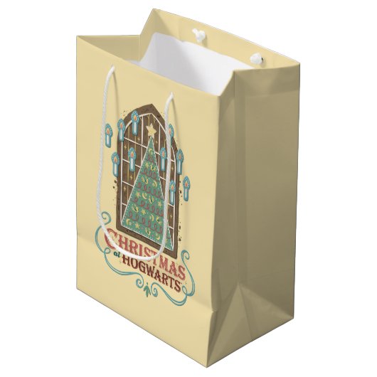 Kerst bij HOGWARTS™ Cookie Graphic Medium Cadeauzakje (Voorkant Gekanteld)