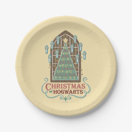 Kerst bij HOGWARTS™ Cookie Graphic Papieren Bordje (Voorkant)