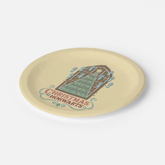 Kerst bij HOGWARTS™ Cookie Graphic Papieren Bordje (Gekanteld)