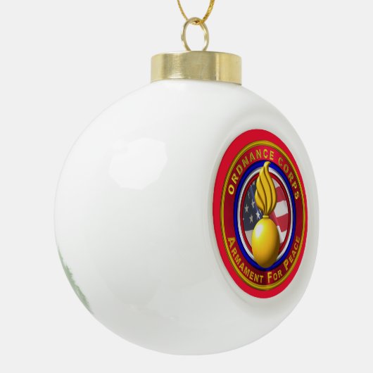 kerst bij legerleiding keramische bal ornament (Links)