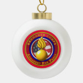 kerst bij legerleiding keramische bal ornament (Voorkant)