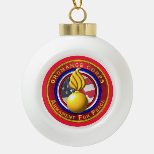 kerst bij legerleiding keramische bal ornament (Voorkant)