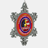 kerst bij legerleiding tin sneeuwvlok ornament (Links)