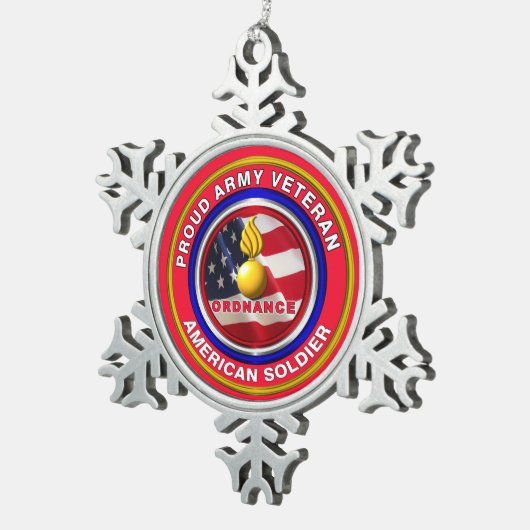 kerst bij legerleiding tin sneeuwvlok ornament (Rechts)