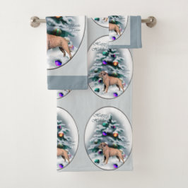 Kerst bij randweersomstandigheden bad handdoek