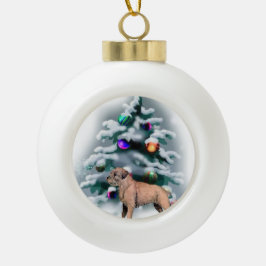 Kerst bij randweersomstandigheden keramische bal ornament