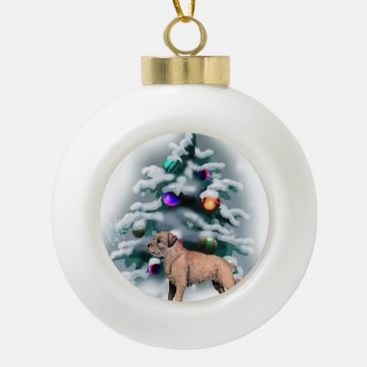 Kerst bij randweersomstandigheden keramische bal ornament (Voorkant)