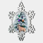 Kerst bij randweersomstandigheden tin sneeuwvlok ornament (Rechts)