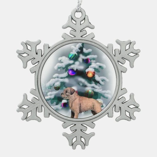 Kerst bij randweersomstandigheden tin sneeuwvlok ornament (Voorkant)