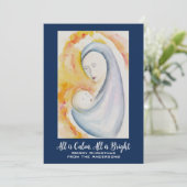 Kerst Bijbelse Waterverf Feestdagenkaart (Staand voorkant)