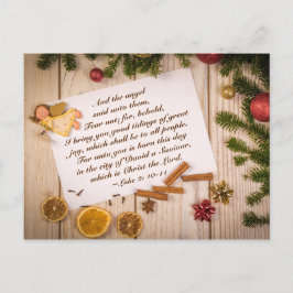 Kerst Bijbelvers Lukas 2 10-11 De engel zei, Feestdagenkaart