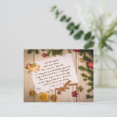 Kerst Bijbelvers Lukas 2 10-11 De engel zei, Feestdagenkaart (Staand voorkant)